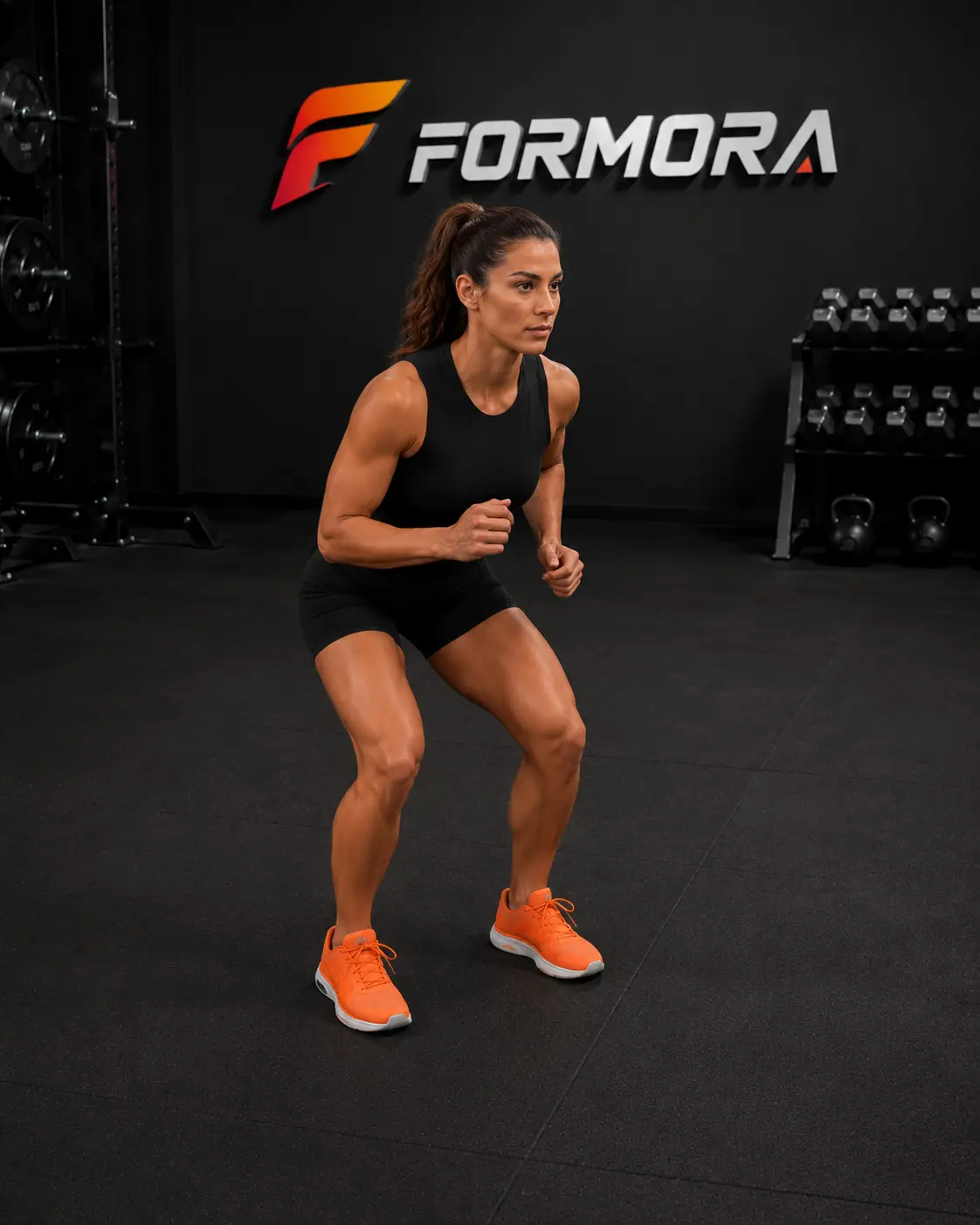 Fast Feet başlangıcı: kalça ve dizler hafif bükülü, iki ayak dengeli ve gövde dik.